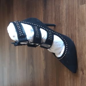 Topshop Lace-Up Grettel Stiletto Black Pump - 6.5